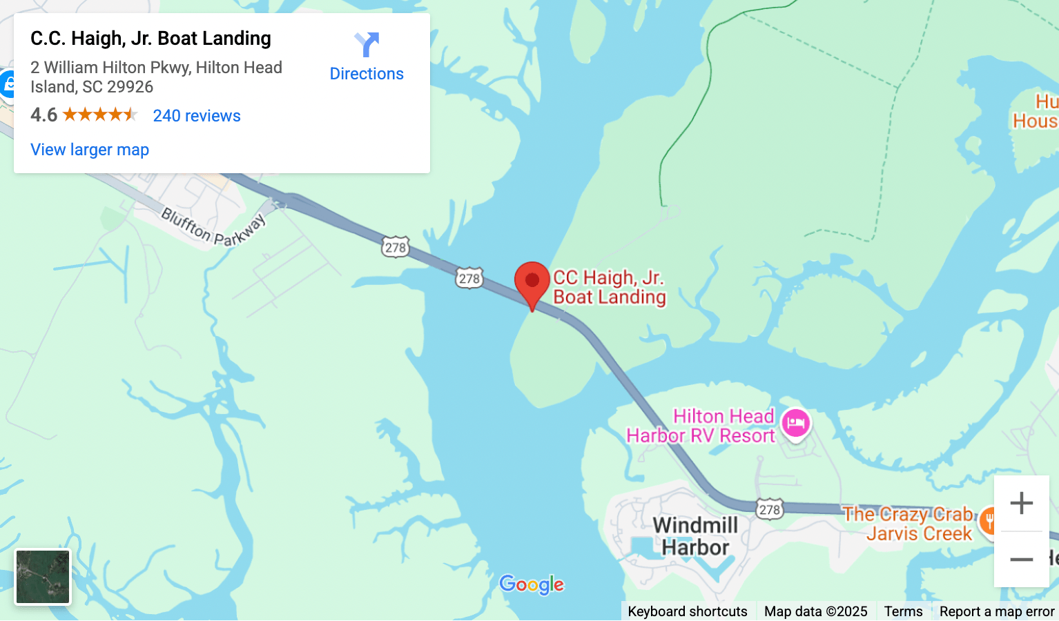 C.C. Haigh, Jr. Boat Landing Location Map